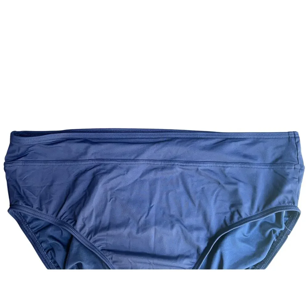 LANDS' END WOMENS SIZE LARGE 14-16 SWIM BIKINI BRIEF BOTTOM NAVY NEW!